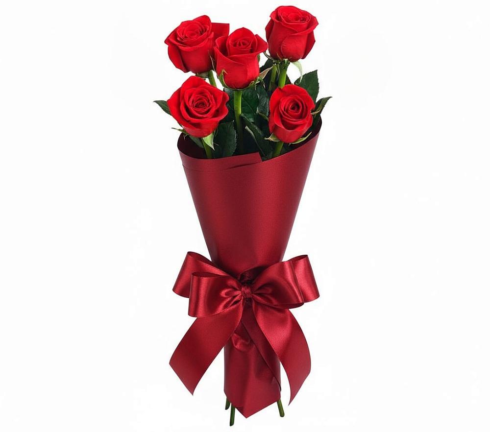 Букет 5 Красных роз Эдлесс Лав в Первомайском Кировской области