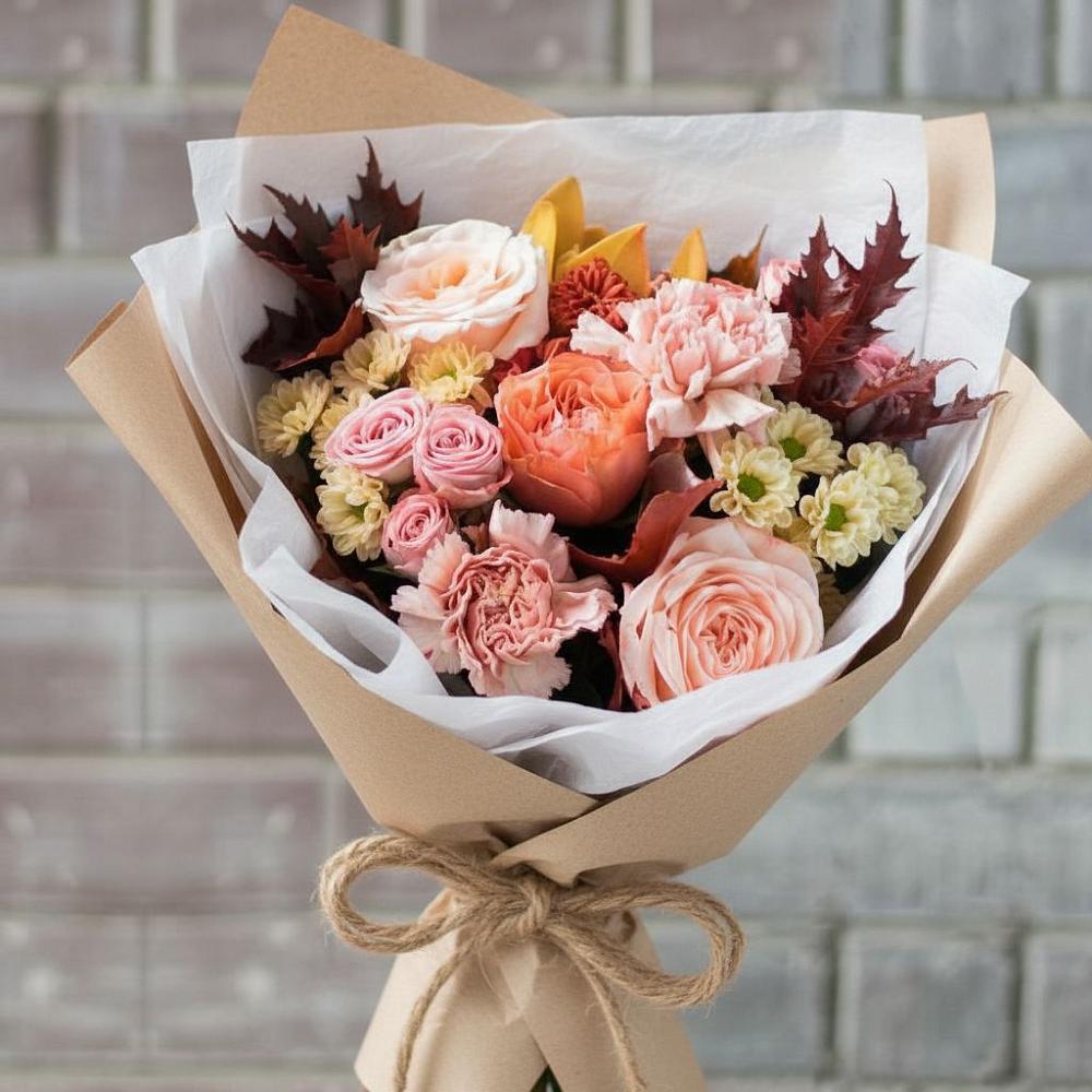 Букет цветов из: Гвоздики, Хризантемы и Розы в Первомайском Кировской области