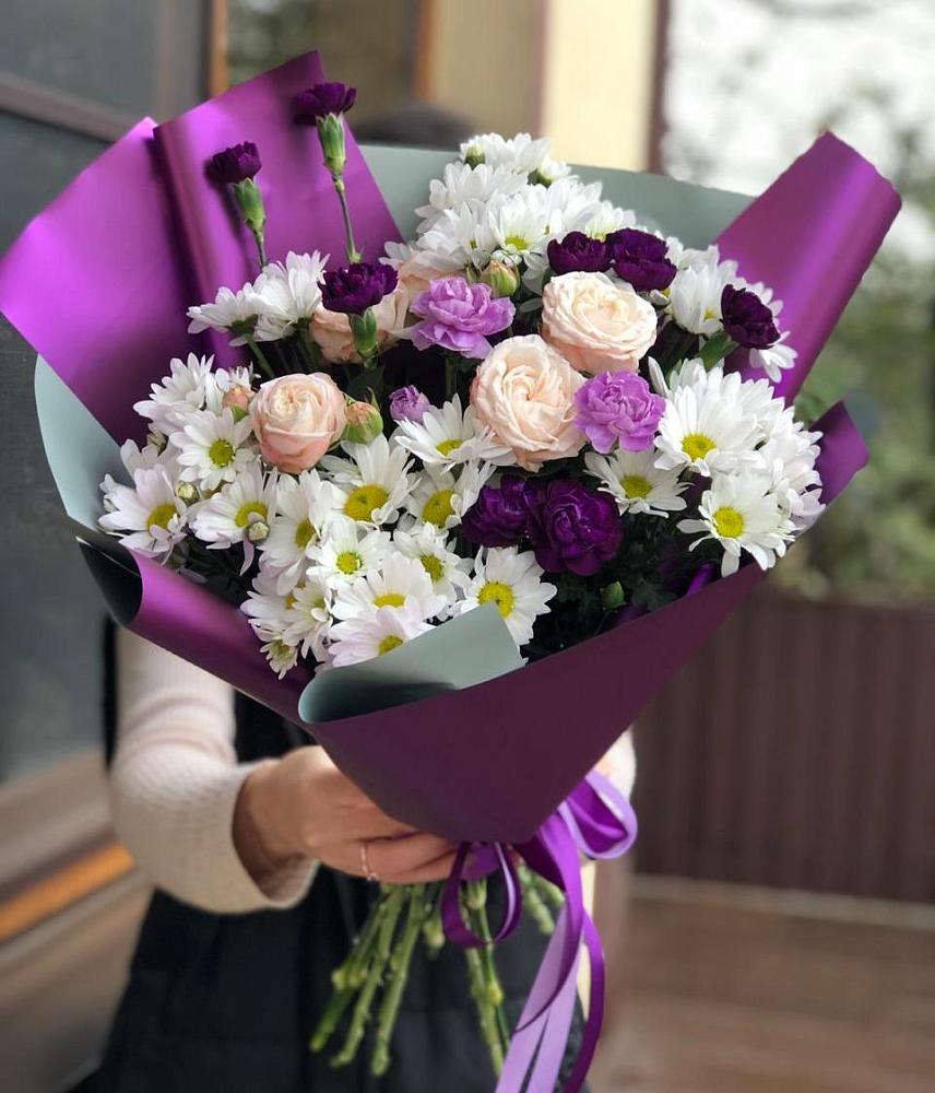 Букет цветов из: Хризантемы, Гвоздики и Розы в Первомайском Кировской области