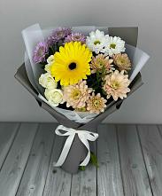 Букет цветов из:  Розы, Герберы и Хризантемы #REPLACE_PRED# Первомайском Кировской области