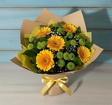 Букет цветов из:  Герберы и Хризантемы в Первомайском Кировской области