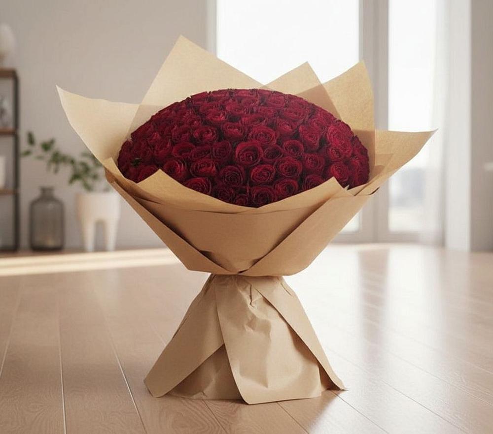 Букет 101 Красная роза в Первомайском Кировской области