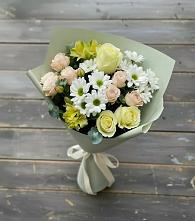 Букет цветов из:  Альстромерии, Розы и Хризантемы в Первомайском Кировской области