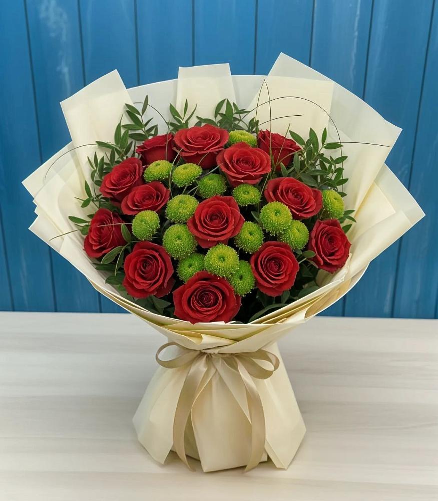 Букет цветов из: Розы и Хризантемы в Первомайском Кировской области